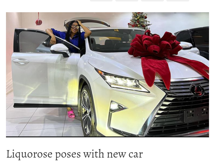 It feels like a dream, says Liquorose as she gifts self new car - Opinion  Naija